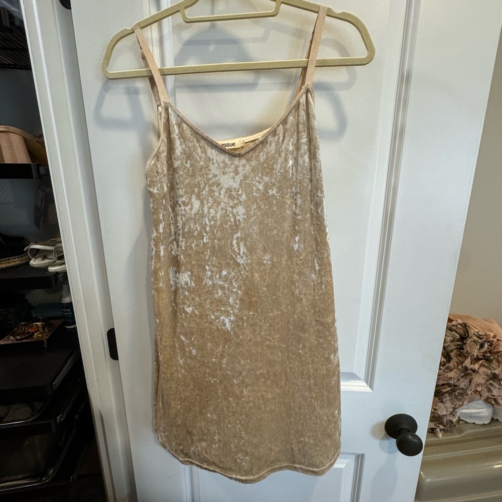 Essue Crushed Velvet Mini Dress S